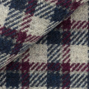 1920 - Grey Heather Plaid with Navy & Burgundy