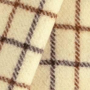 3623 - Medium Brown & Dark Brown Windowpane with a off White Base