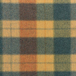 619 - Large Block Plaid- Soft Gold, Spruce Heather & Terra Cotta