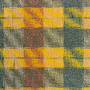 719 - Large Block Plaid - Bright Gold, Spruce Heather & Terra Cotta