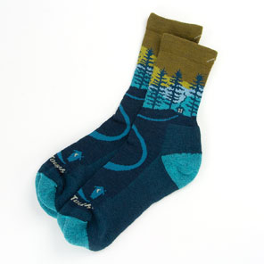 Womens Dark Teal Hiker Midweight Crew Socks